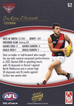 2014 Select AFL Honours Series 1 #62 Jackson Merrett Back